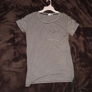 Black and white horizontal strip shirt